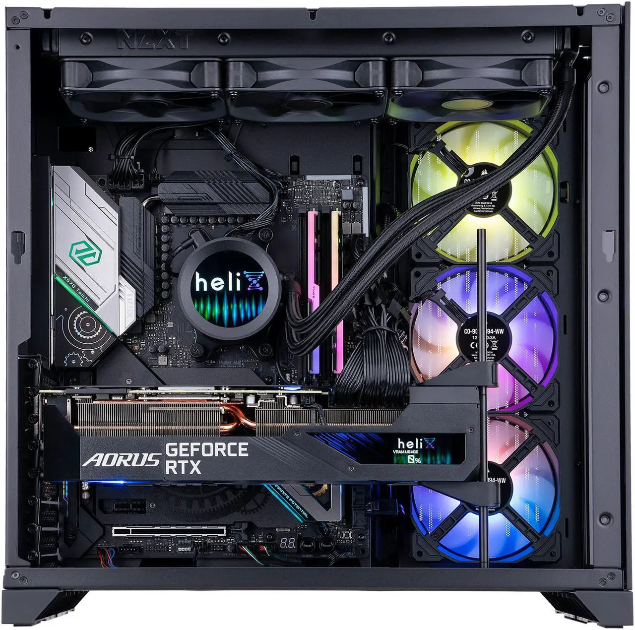 Alt view image 6 of 10 - Helix ADENINE Gaming PC - AMD RYZEN 9 5950X - GIGABYTE AORUS GeForce RTX 3090 XTREME - G.SKILL TridentZ RGB 32GB 3200MHz - 1TB Intel M.2 NVMe SSD - NZXT Kraken Z73A AIO