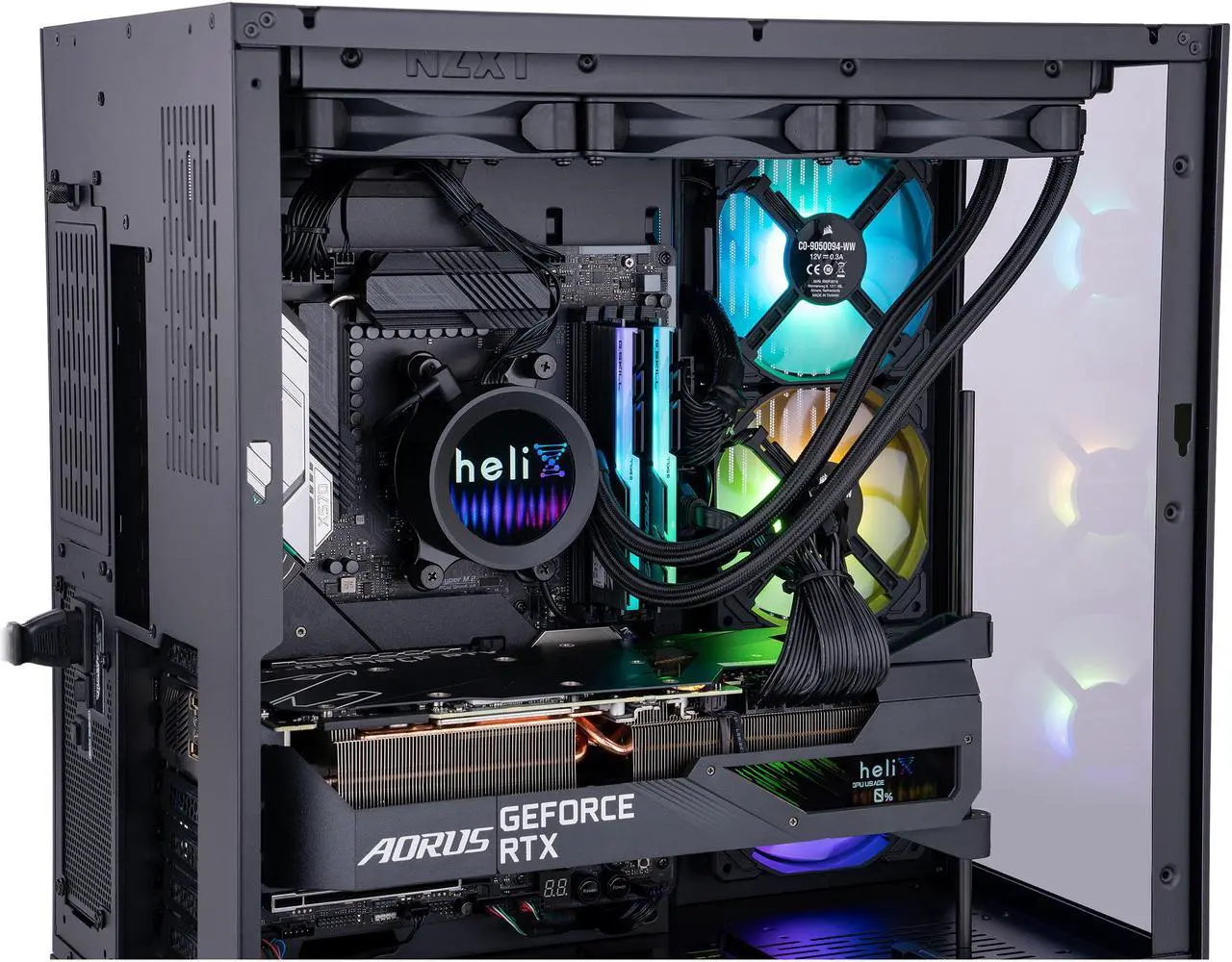 Alt view image 8 of 10 - Helix ADENINE Gaming PC - AMD RYZEN 9 5950X - GIGABYTE AORUS GeForce RTX 3090 XTREME - G.SKILL TridentZ RGB 32GB 3200MHz - 1TB Intel M.2 NVMe SSD - NZXT Kraken Z73A AIO