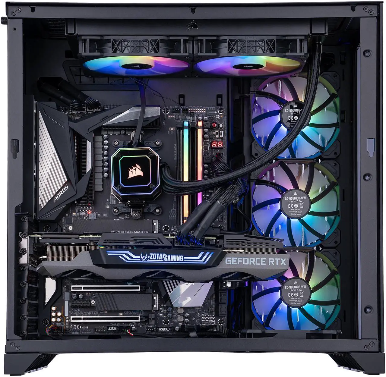 Alt view image 4 of 8 - ADENINE Alpha001 Gaming Desktop - AMD Ryzen 9 5950X, GeForce RTX 3090 Trinity OC 24GB, AMD X570 ATX Motherboard