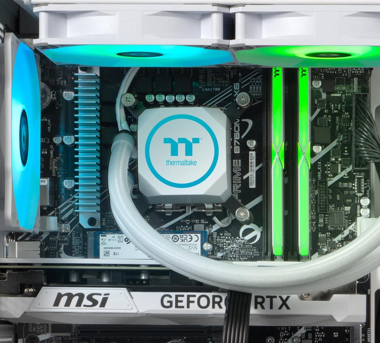 Alt view image 7 of 8 - Thermaltake LCGS Vista i47TS Gaming Desktop (Intel Core i7-14700KF, ToughRam 32GB DDR5 5600MT/s RGB Memory, NVIDIA GeForce RTX 4070 Ti Super, 2TB NVMe M.2, Wifi, Windows 11) V27S-B760-7TS-LCS