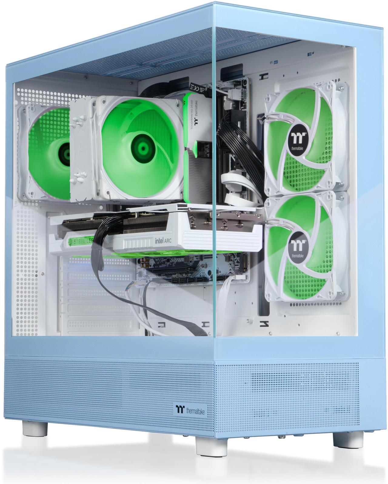 Alt view image 3 of 15 - Thermaltake Gaming Desktop PC V27H-B76K-B58-LCS Intel Core i5-14400F 16GB DDR5 1TB SSD Intel Arc B580 Windows 11 Home