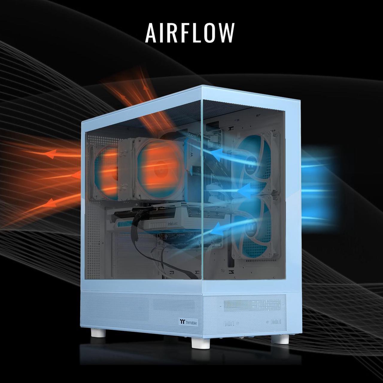 Alt view image 14 of 15 - Thermaltake Gaming Desktop PC V27H-B76K-B58-LCS Intel Core i5-14400F 16GB DDR5 1TB SSD Intel Arc B580 Windows 11 Home