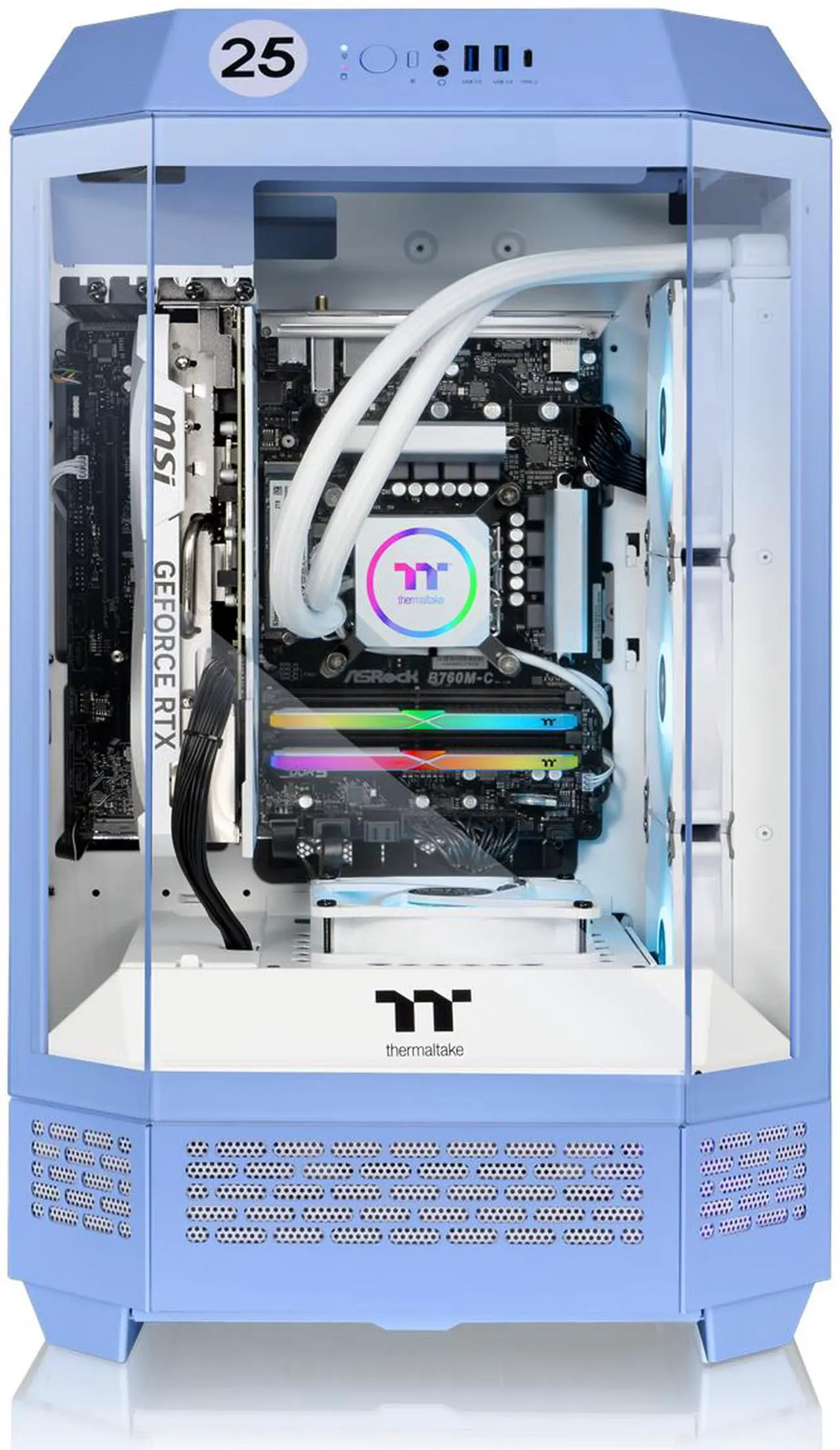 Alt view image 2 of 6 - Thermaltake LCGS Reactor 7870TH Gaming Desktop (AMD Ryzen 7 7800X3D, 32GB 6400MT/s DDR5 RGB Memory, NVIDIA GeForce RTX 5070 Ti, 2TB NVMe M.2, WiFi, Windows 11) T3HB-B850-57T-LCS