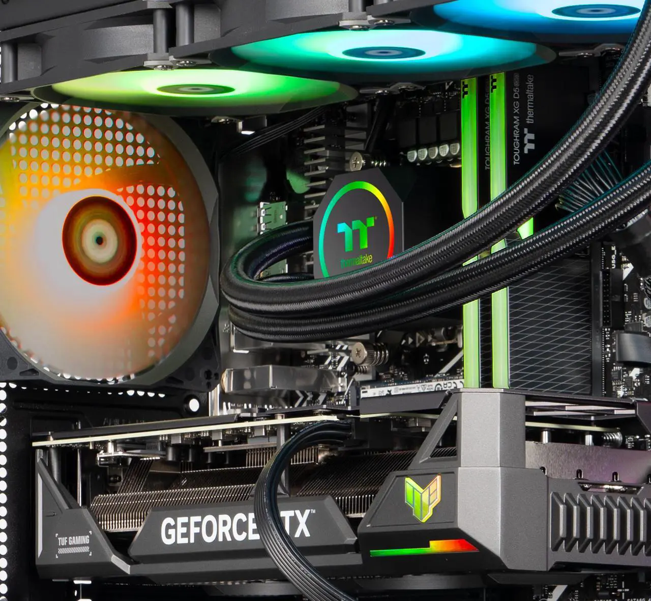 Alt view image 7 of 9 - Thermaltake Gaming Desktop PC V27B-B850-97X-LCS AMD Ryzen 7 9800X3D 32GB DDR5 2TB SSD AMD Radeon RX 9070 XT Windows 11 Home