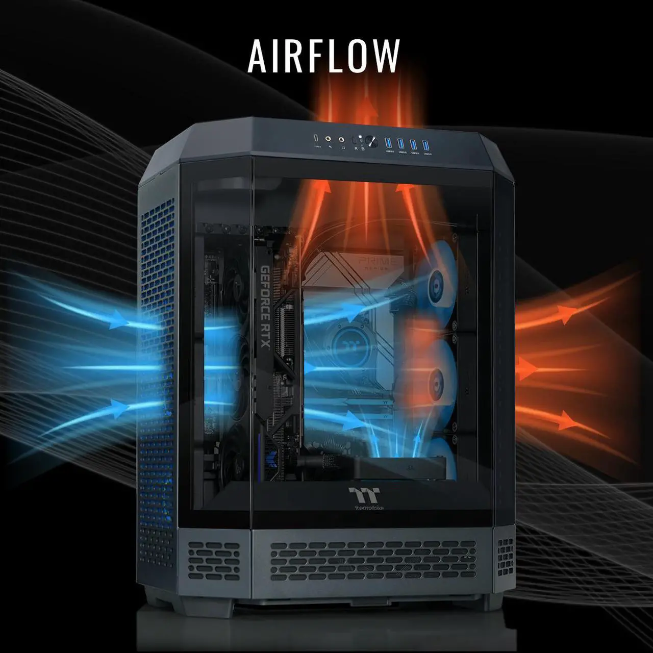 Alt view image 3 of 7 - Thermaltake LCGS Reactor u2890 Gaming Desktop (Intel Core Ultra 9 285K, ToughRam 32GB DDR5 6400MT/s RGB Memory, NVIDIA GeForce RTX 5090, 2TB NVMe M.2, Wifi, Windows 11) T6BK-Z890-590-LCS