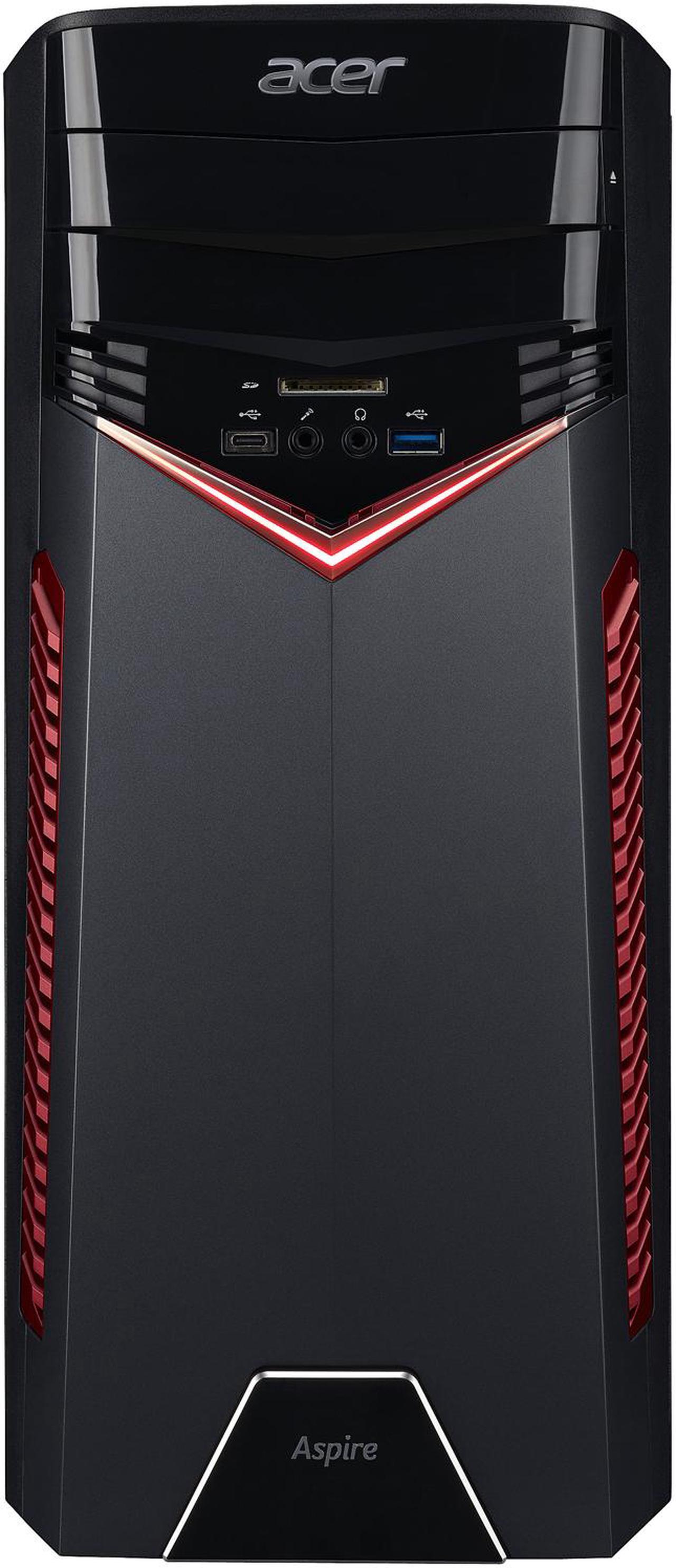 Alt view image 2 of 6 - Acer Desktop Computer Aspire GX-281-UR16 AMD Ryzen 5 1400 8GB DDR4 1TB HDD 256GB SSD GeForce GTX 1050 Ti Windows 10 Home 64-Bit
