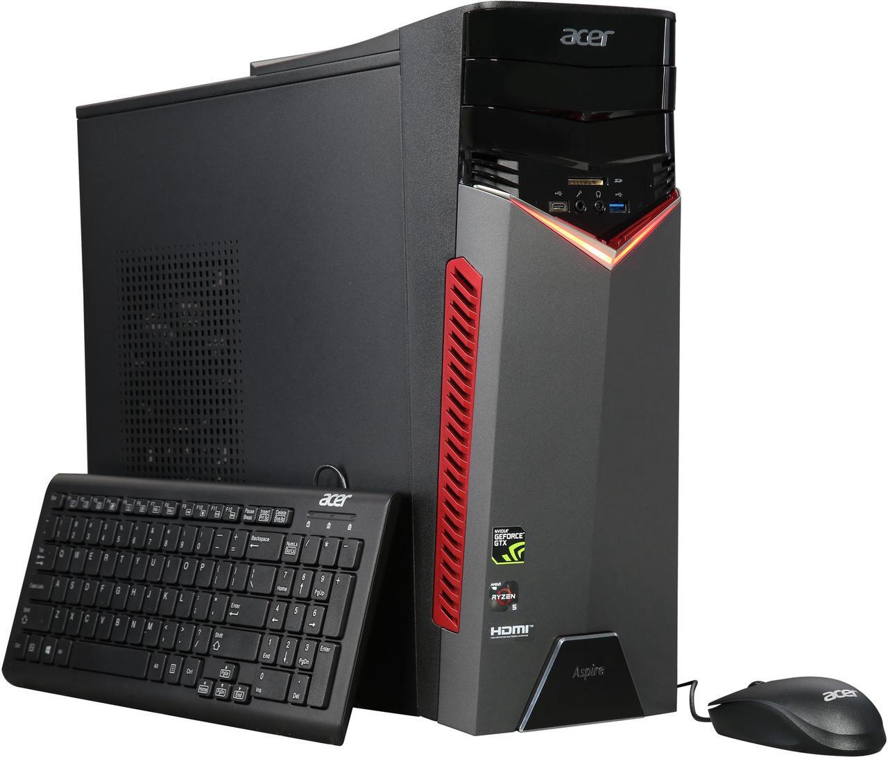 Main image of Acer Gaming Desktop Aspire GX-281-UR15 AMD Ryzen 5 1600 8GB DDR4 1TB HDD GeForce GTX 1050 Ti Windows 10 Home 64-bit