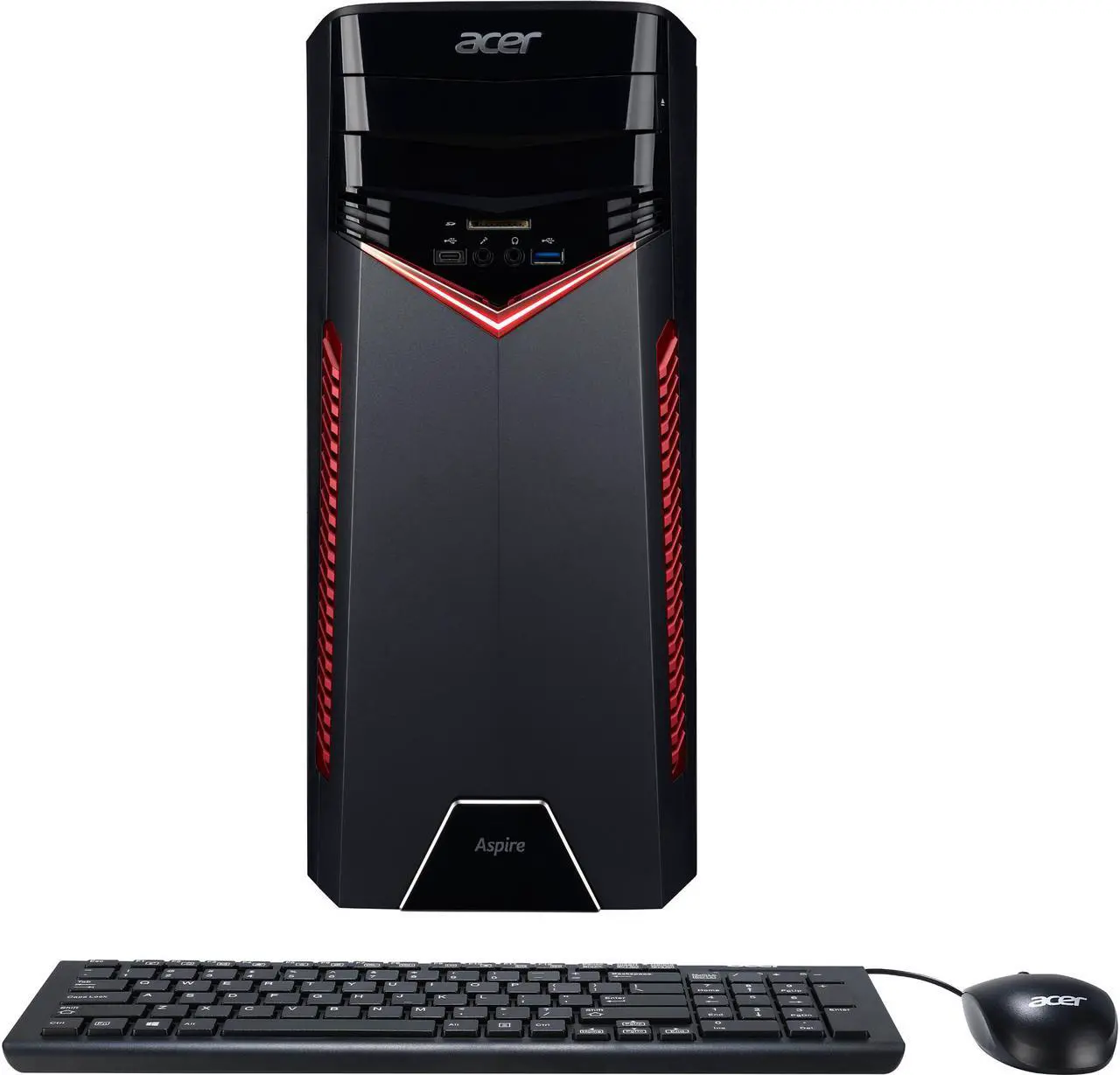 Alt view image 2 of 5 - Acer Gaming Desktop Aspire GX-785-UR1D Intel Core i5-7400 8GB DDR4 1TB HDD AMD Radeon RX 580 Windows 10 Home 64-Bit