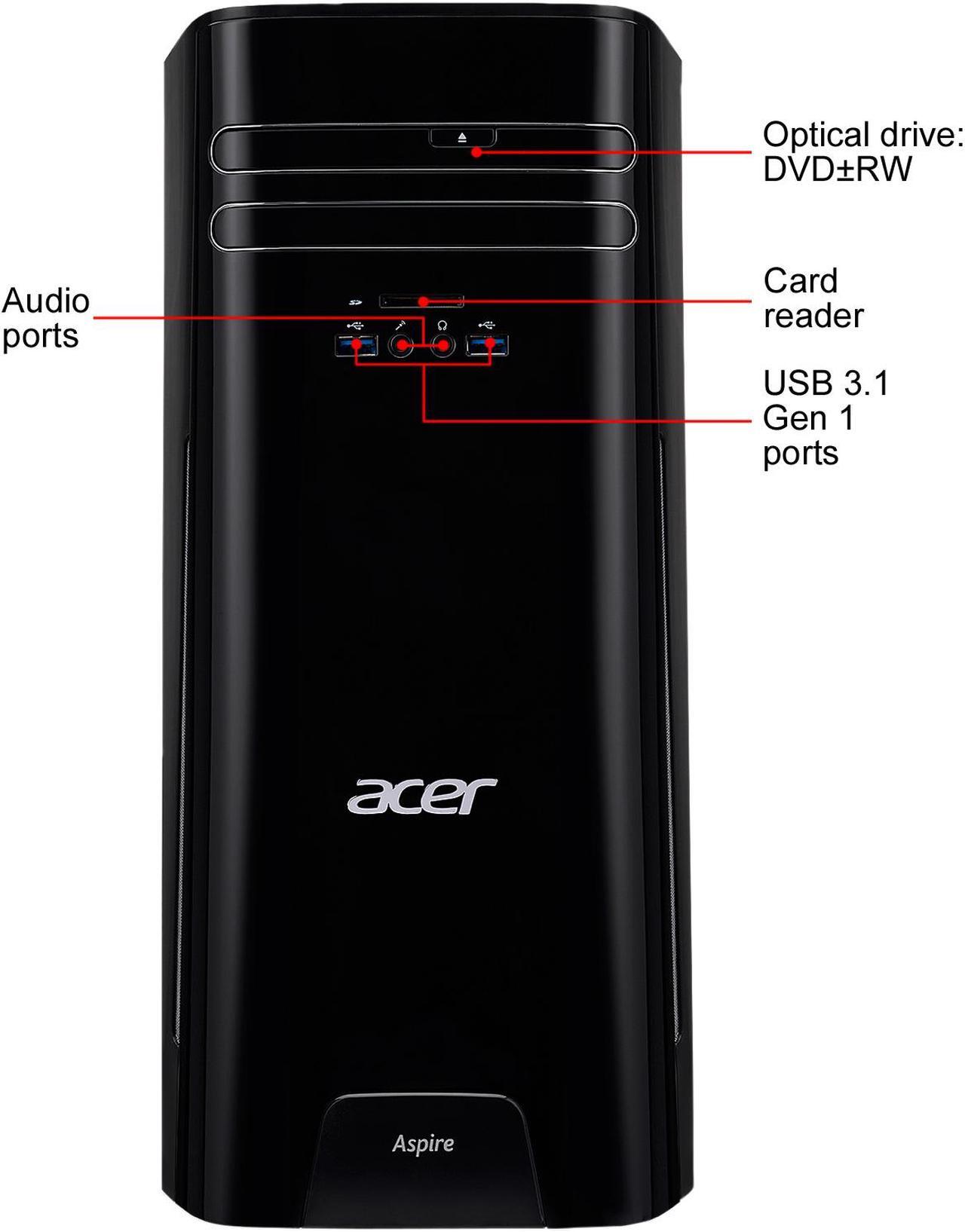 Alt view image 6 of 7 - Acer Desktop Computer Aspire TC-281-UR13 AMD A10-9700 8GB DDR4 2TB HDD AMD Radeon R7 Windows 10 Home 64-bit