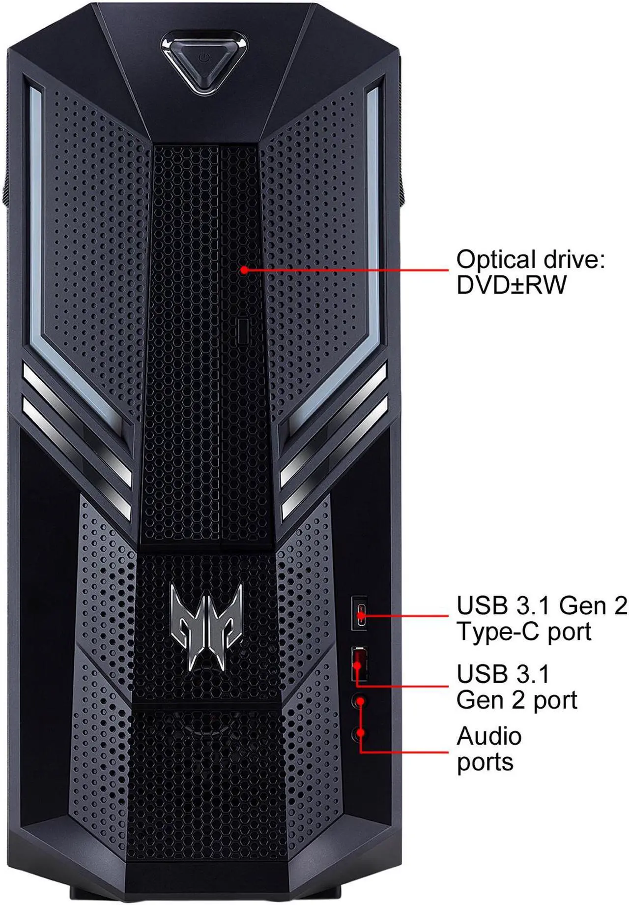 Alt view image 5 of 13 - Acer Gaming Desktop Predator Orion 3000 PO3-600-UR1E Intel Core i7-9700 16GB DDR4 512GB PCIe SSD GeForce RTX 2060 SUPER Windows 10 Home 64-bit