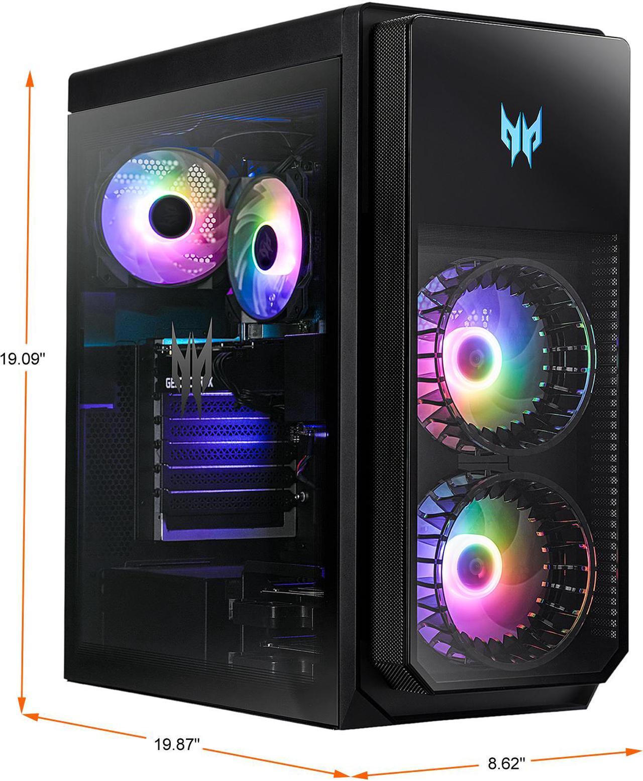Alt view image 3 of 10 - Acer Gaming Desktop Predator Orion 5000 PO5-640-UR11 Intel Core i7-12700F 16GB DDR5 2TB HDD 1TB PCIe SSD GeForce RTX 3080 Windows 11 Home