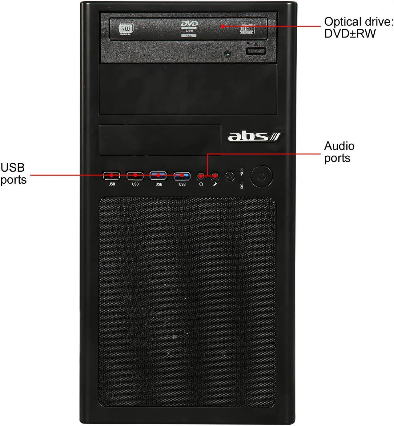 Alt view image 3 of 9 - ABS M-Box Intel i5-7400 (3.0 GHz) 8 GB DDR4 240 GB SSD NVIDIA GeForce GTX 1050 2 GB Windows 10 Home 64-Bit Gaming Desktop ALI170