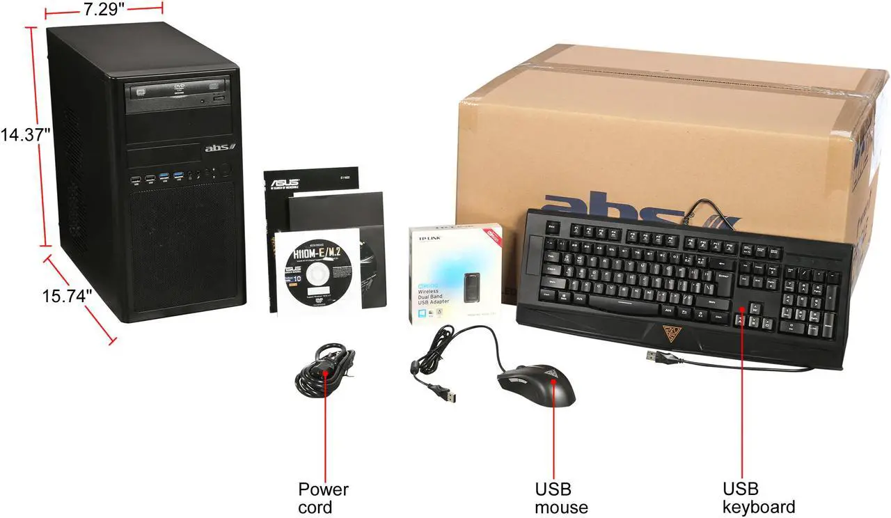 Alt view image 10 of 9 - ABS M-Box Intel i5-7400 (3.0 GHz) 8 GB DDR4 240 GB SSD NVIDIA GeForce GTX 1050 2 GB Windows 10 Home 64-Bit Gaming Desktop ALI170