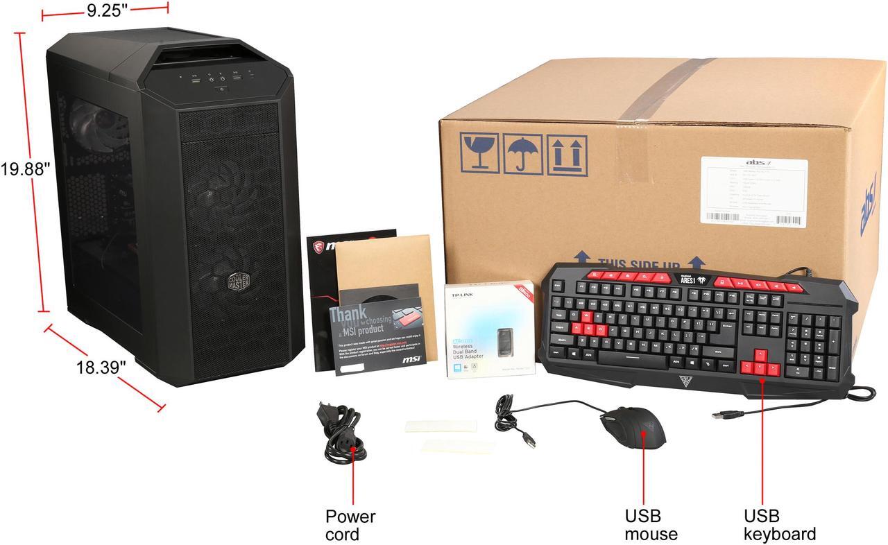 Alt view image 11 of 10 - ABS Battlebox Essential Master-Pro NVIDIA GeForce GTX 1080 8 GB Intel Core i7-8700 (3.20 GHz) 16 GB DDR4 240 GB SSD 1 TB HDD Windows 10 Home 64-Bit ALI176