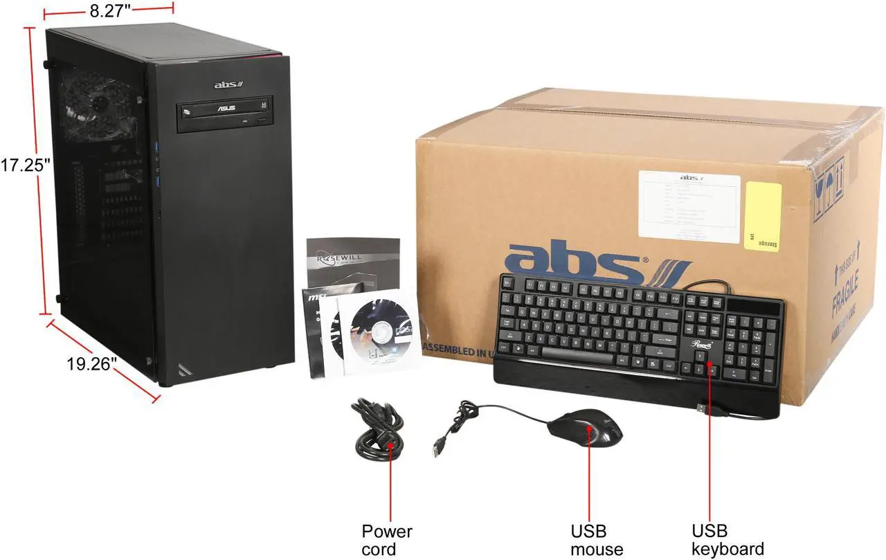 Alt view image 10 of 9 - ABS Meteor Intel Core i5-8400 (2.80 GHz) 8 GB DDR4 240 GB SSD NVIDIA GeForce GTX 1050 Ti 4 GB Windows 10 Home 64-Bit ALI191
