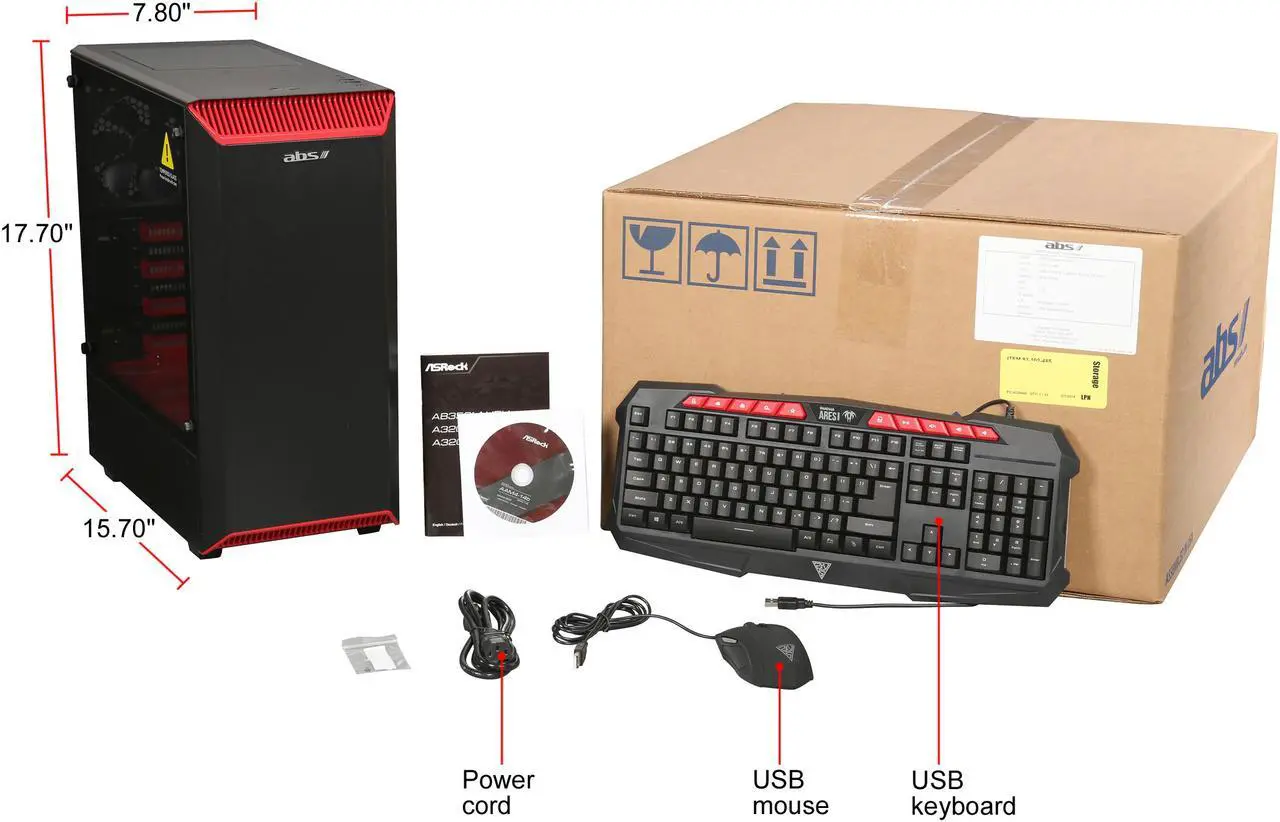 Alt view image 17 of 16 - ABS Eclipse Gaming Desktop PC AMD Ryzen 5 2400G (3.60 GHz) Radeon RX Vega 11 Graphics 8 GB DDR4 1 TB HDD Windows 10 Home 64-Bit ALA087