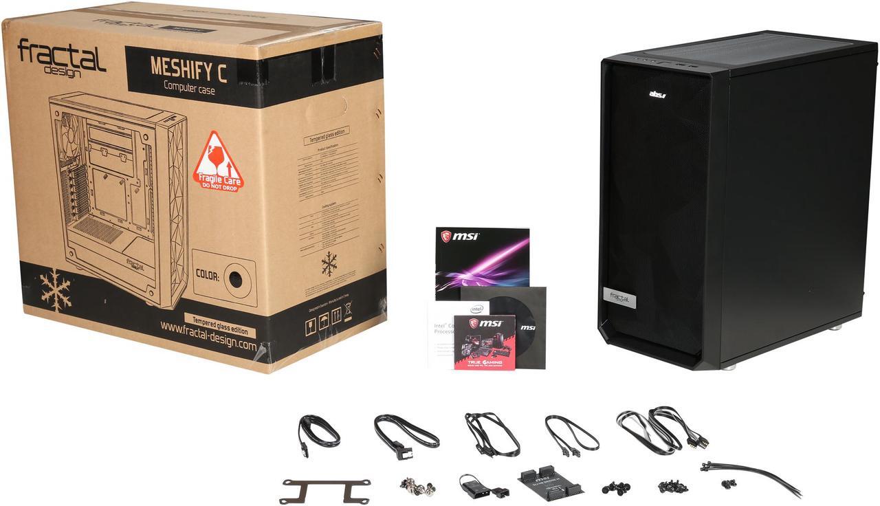 Alt view image 11 of 10 - ABS Forge - Intel i7-9700K - Liquid Cooler (240mm) - MSI Z390 GAMING PRO CARBON - Fractal Design Meshify C Case - DIY Barebone Gaming Desktop System