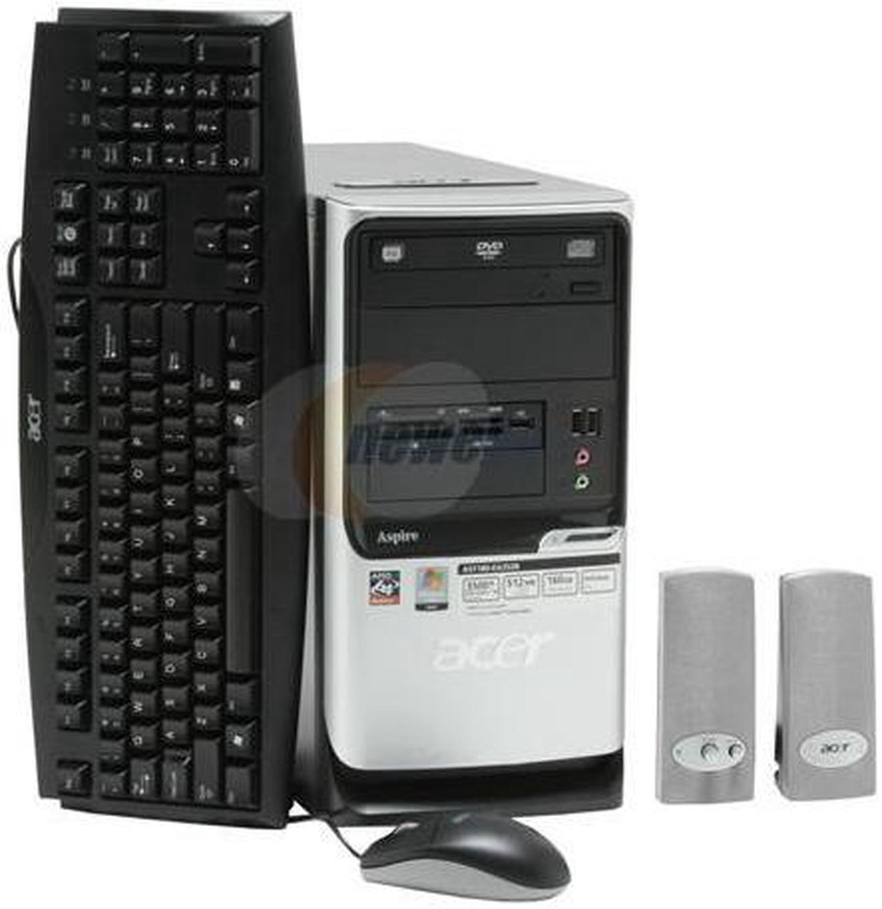 Main image of Acer Desktop PC Aspire AST180-EA352B 3500+(2.20 GHz) 512MB DDR2 160GB HDD NVIDIA GeForce 6100 Windows Vista Home Basic