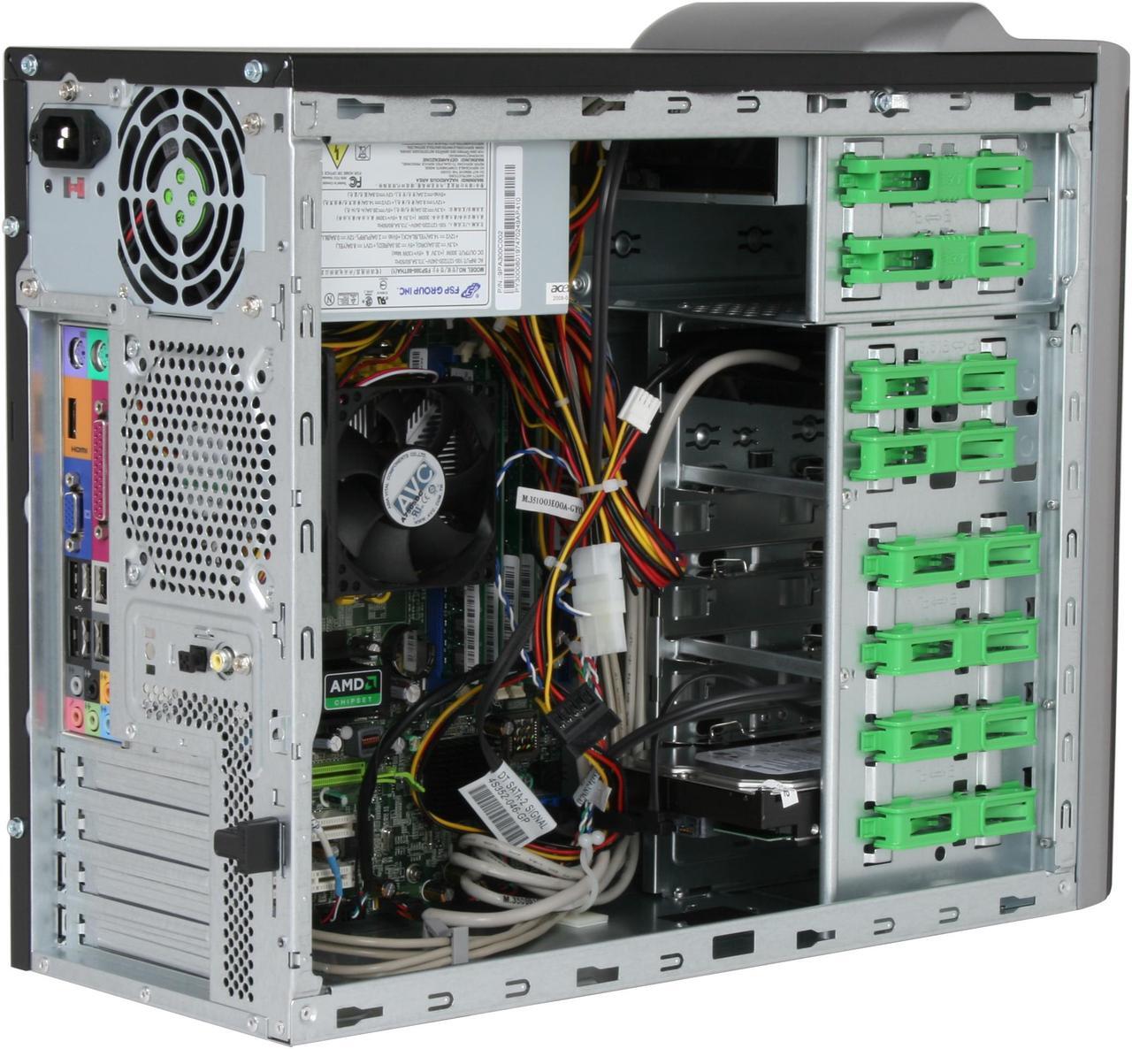 Alt view image 8 of 14 - Acer Desktop PC Aspire AM5100-EF9500A AMD Phenom X4 9500 3GB DDR2 500GB HDD ATI Radeon X1250 IGP Windows Vista Home Premium