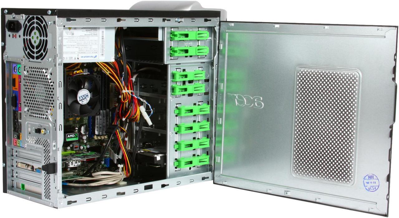 Alt view image 7 of 18 - Acer Desktop PC Aspire AM5100-U5313A AMD Phenom X4 9500 3GB DDR2 500GB HDD ATI Radeon HD 2400 PRO Windows Vista Home Premium