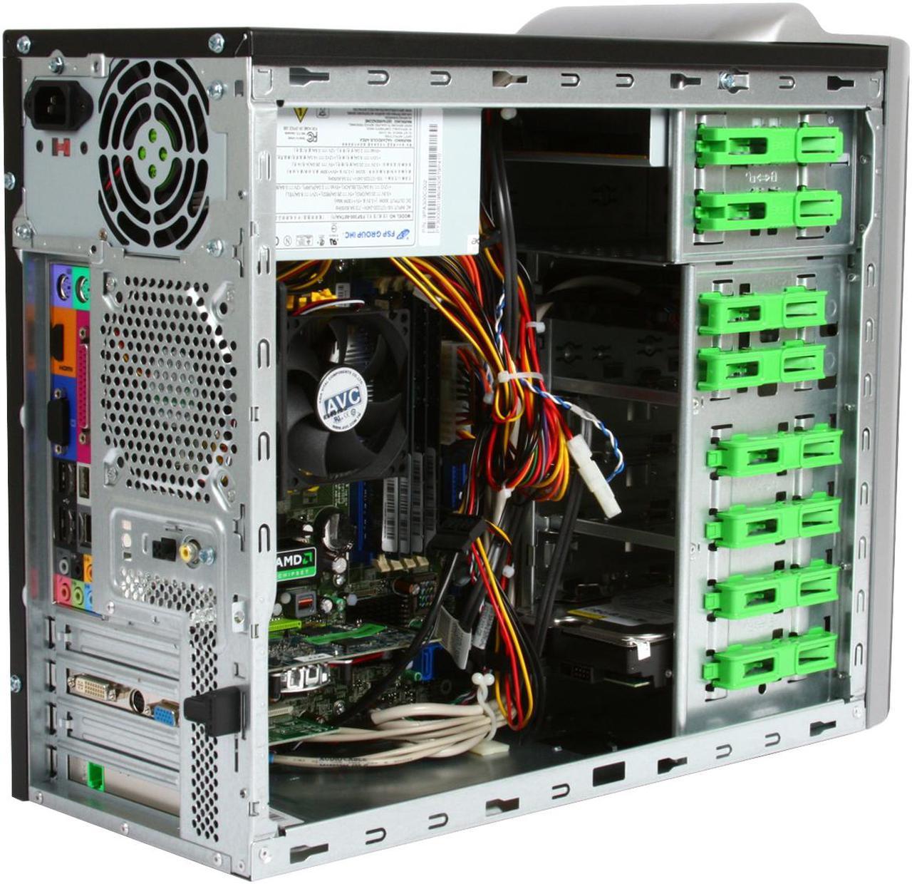Alt view image 8 of 18 - Acer Desktop PC Aspire AM5100-U5313A AMD Phenom X4 9500 3GB DDR2 500GB HDD ATI Radeon HD 2400 PRO Windows Vista Home Premium