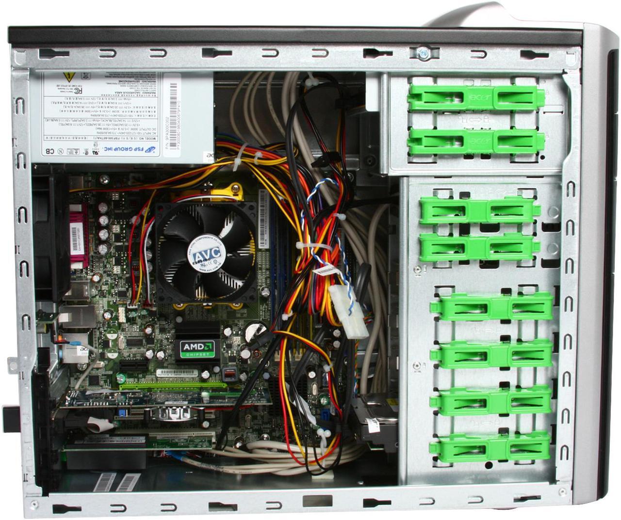 Alt view image 9 of 18 - Acer Desktop PC Aspire AM5100-U5313A AMD Phenom X4 9500 3GB DDR2 500GB HDD ATI Radeon HD 2400 PRO Windows Vista Home Premium