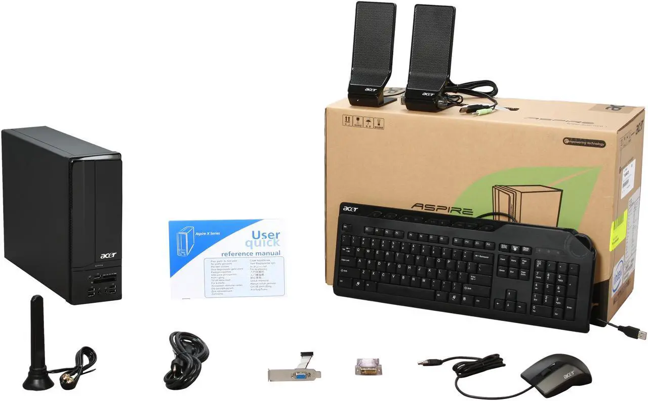 Alt view image 10 of 10 - Acer Desktop PC Aspire AX1700-U3793A Intel Core 2 Duo E7300 4GB DDR2 750GB HDD NVIDIA GeForce G100 Windows Vista Home Premium 64-bit