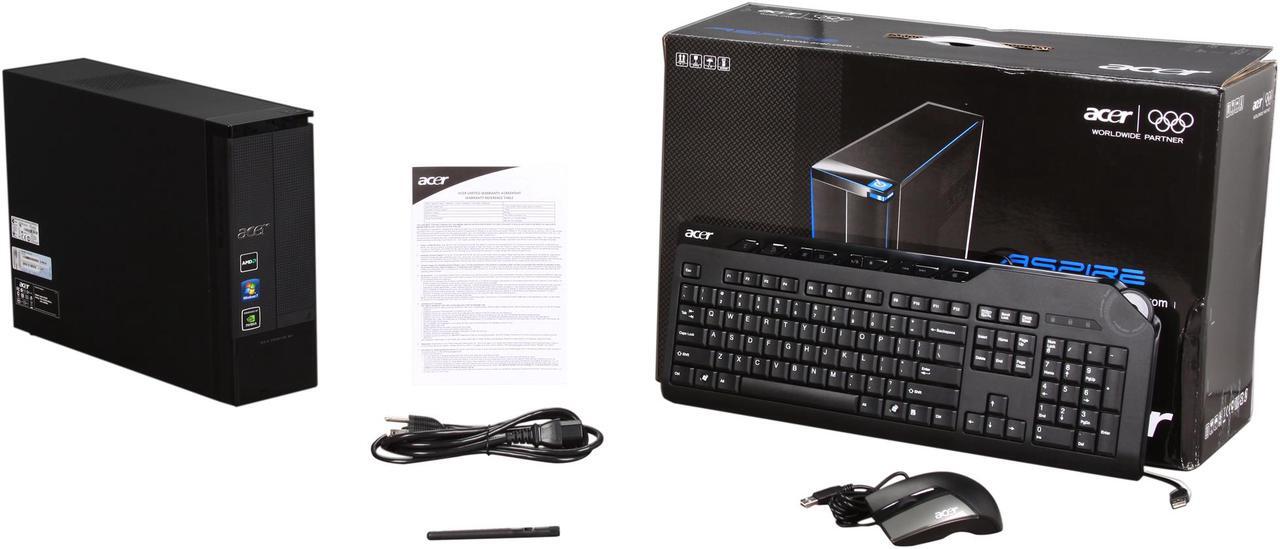 Alt view image 7 of 7 - Acer Desktop PC Aspire AX3400-U3032 AMD Athlon II X4 640 4GB DDR3 1TB HDD NVIDIA GeForce 9200 Windows 7 Home Premium 64-bit