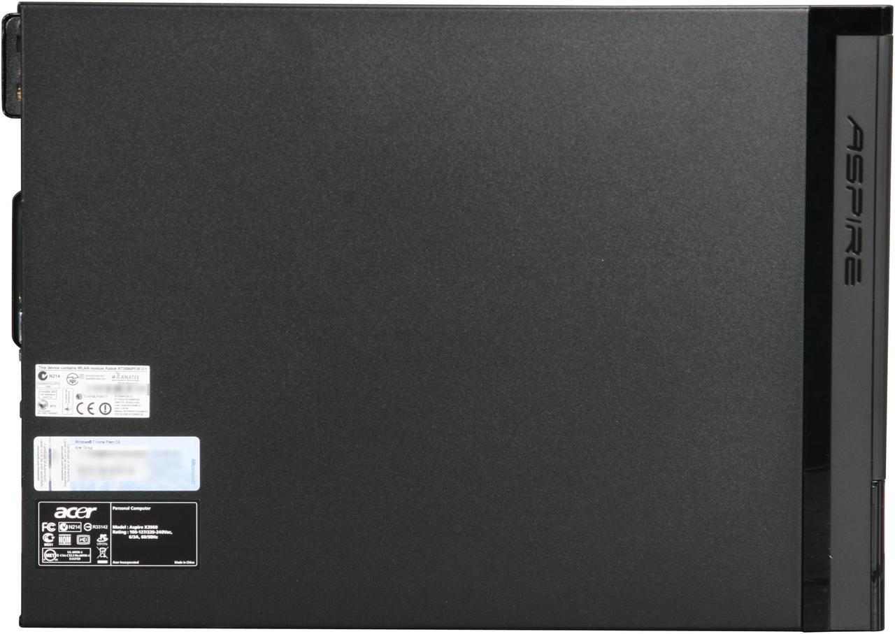 Alt view image 4 of 9 - Acer Desktop PC Aspire AX3960-U4102 (PT.SFF02.027) Intel Core i3-2100 4GB DDR3 1TB HDD Intel HD Graphics 2000 Windows 7 Home Premium 64-bit