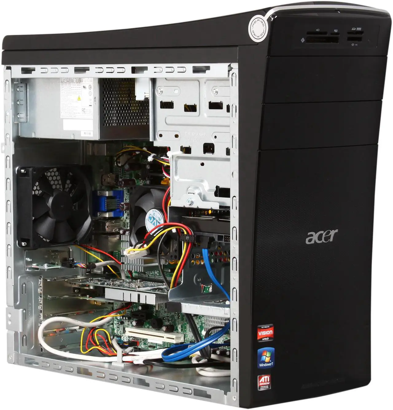 Alt view image 7 of 10 - Acer Desktop PC Aspire AM3410-UR22P (PT.SGDP2.004) AMD Phenom II X4 840T 4GB DDR3 1TB HDD AMD Radeon HD 6450 1GB Windows 7 Home Premium 64-bit