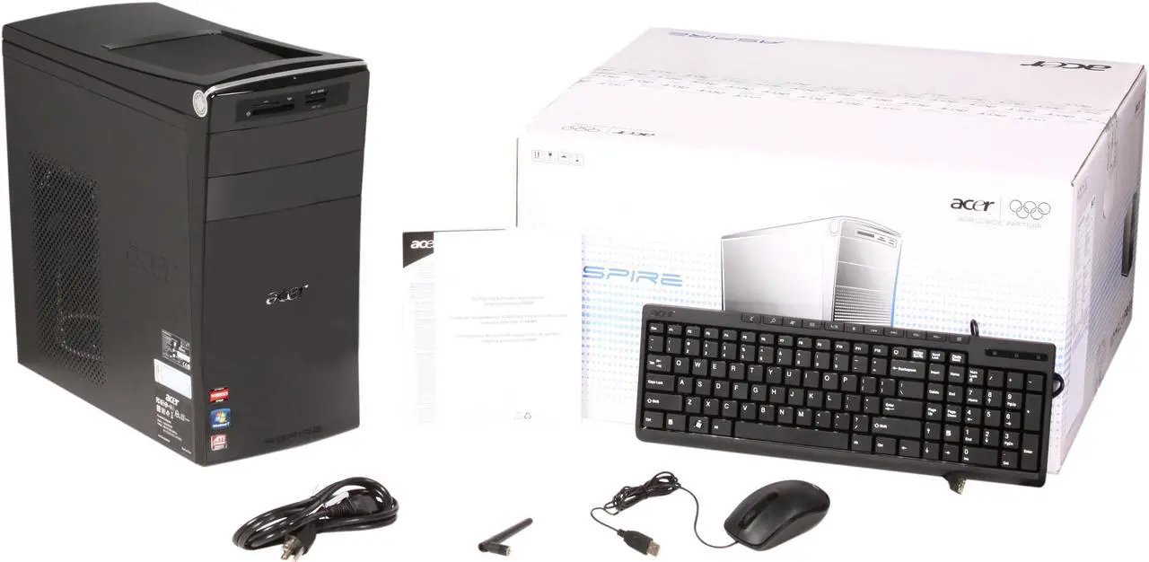 Alt view image 10 of 10 - Acer Desktop PC Aspire AM3410-UR22P (PT.SGDP2.004) AMD Phenom II X4 840T 4GB DDR3 1TB HDD AMD Radeon HD 6450 1GB Windows 7 Home Premium 64-bit