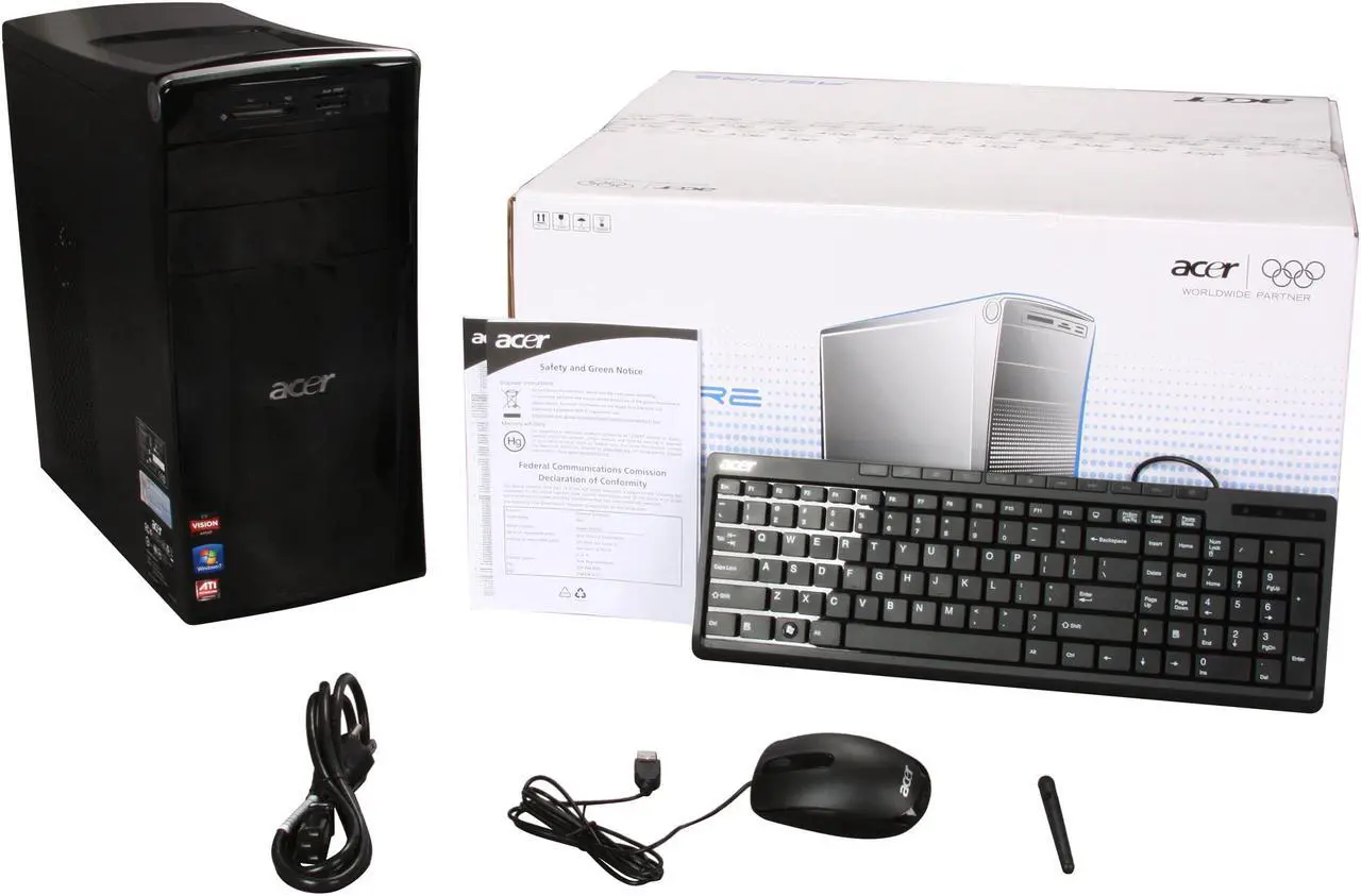 Alt view image 10 of 10 - Acer Desktop PC AM3450-UR30P (PT.SHDP2.001) AMD FX-Series FX-4100 6GB DDR3 1TB HDD ATI Radeon HD 4250 Windows 7 Home Premium 64-Bit