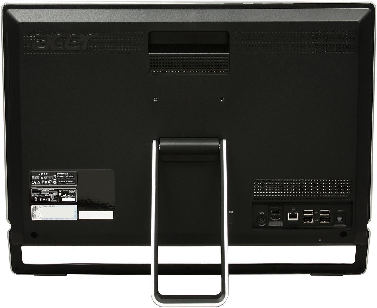 Alt view image 5 of 9 - Acer AZ5771-UR20P (DO.SL1AA.001) 23" Touch Screen All-in-One PC Pentium G630(2.70GHz) 6GB DDR3 1TB HDD Capacity Intel HD Graphics Windows 7 Home Premium 64-Bit