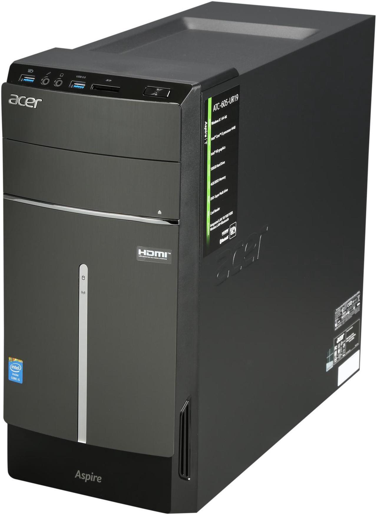 Alt view image 3 of 9 - Acer Desktop PC Aspire T ATC-605-UR19 Intel Core i5-4440 4GB DDR3 500GB HDD Intel HD Graphics 4600 Windows 8.1 64-Bit