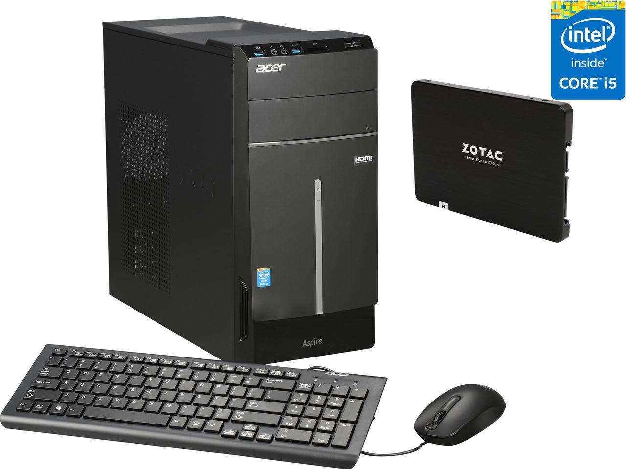 Main image of Acer Desktop PC Aspire T ATC-605-UR19 Intel Core i5-4440 4GB DDR3 500GB HDD Intel HD Graphics 4600 Windows 8.1 64-Bit