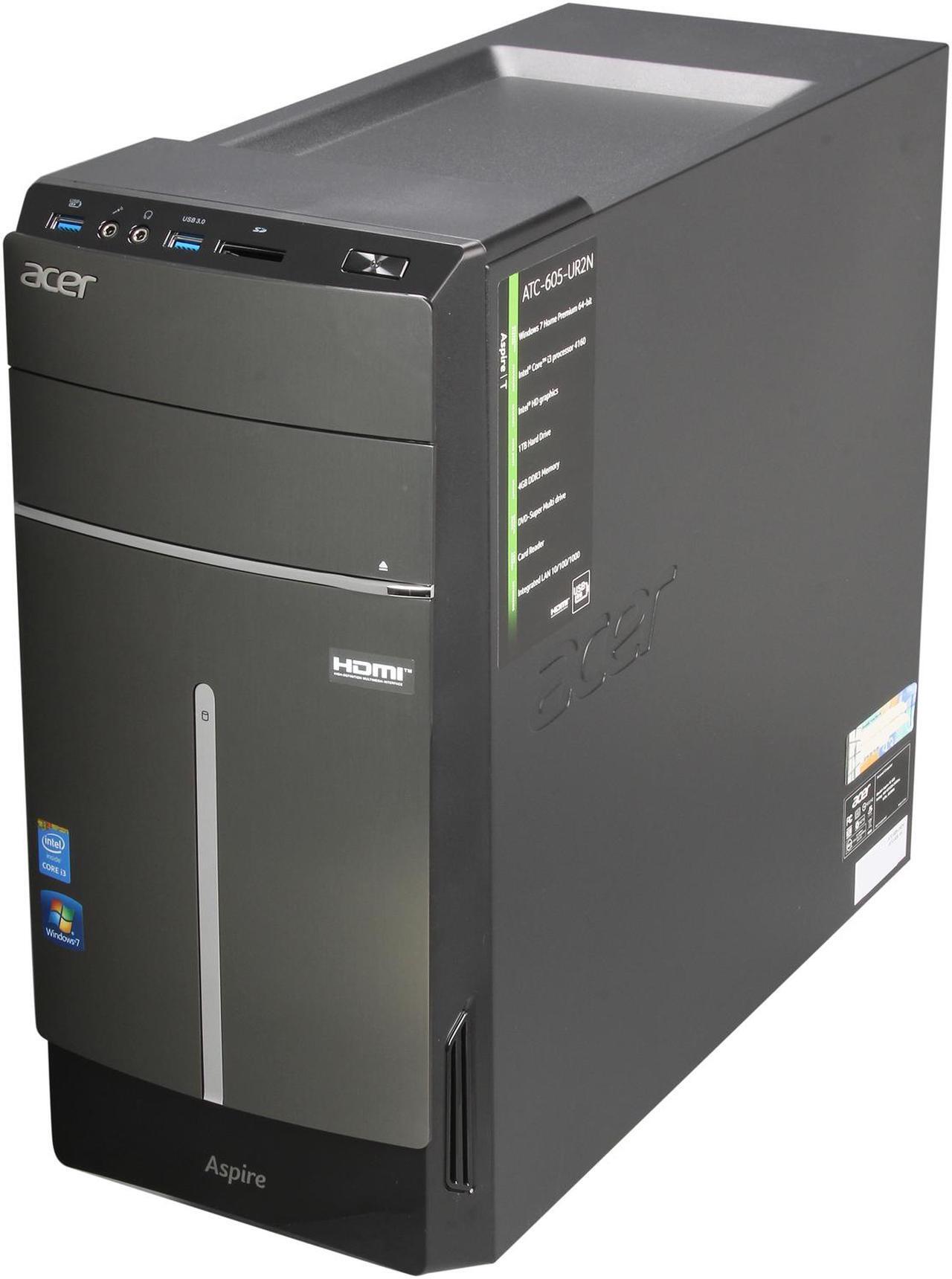 Alt view image 3 of 9 - Acer Desktop PC ATC-605-UR2N Intel Core i3-4160 4GB DDR3 1TB HDD Intel HD Graphics 4600 Windows 7 Home Premium 64-Bit