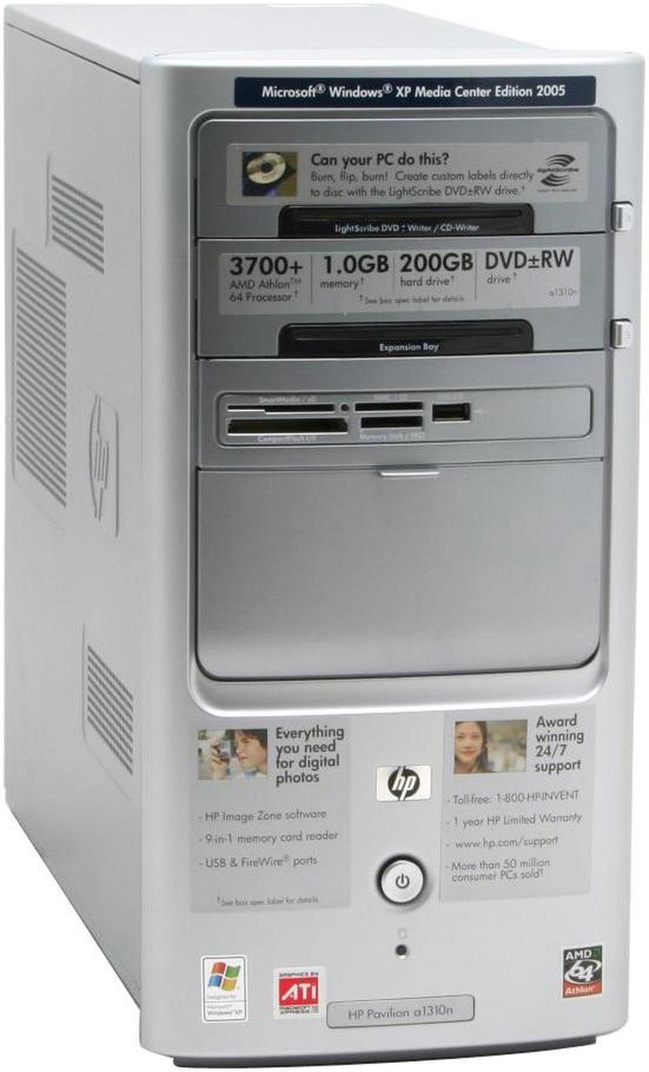 Alt view image 2 of 16 - HP Desktop PC Pavilion a1310n (EL448AA) 3700+ 1GB DDR 200GB HDD ATI Radeon Integrated Graphics Windows XP Media Center