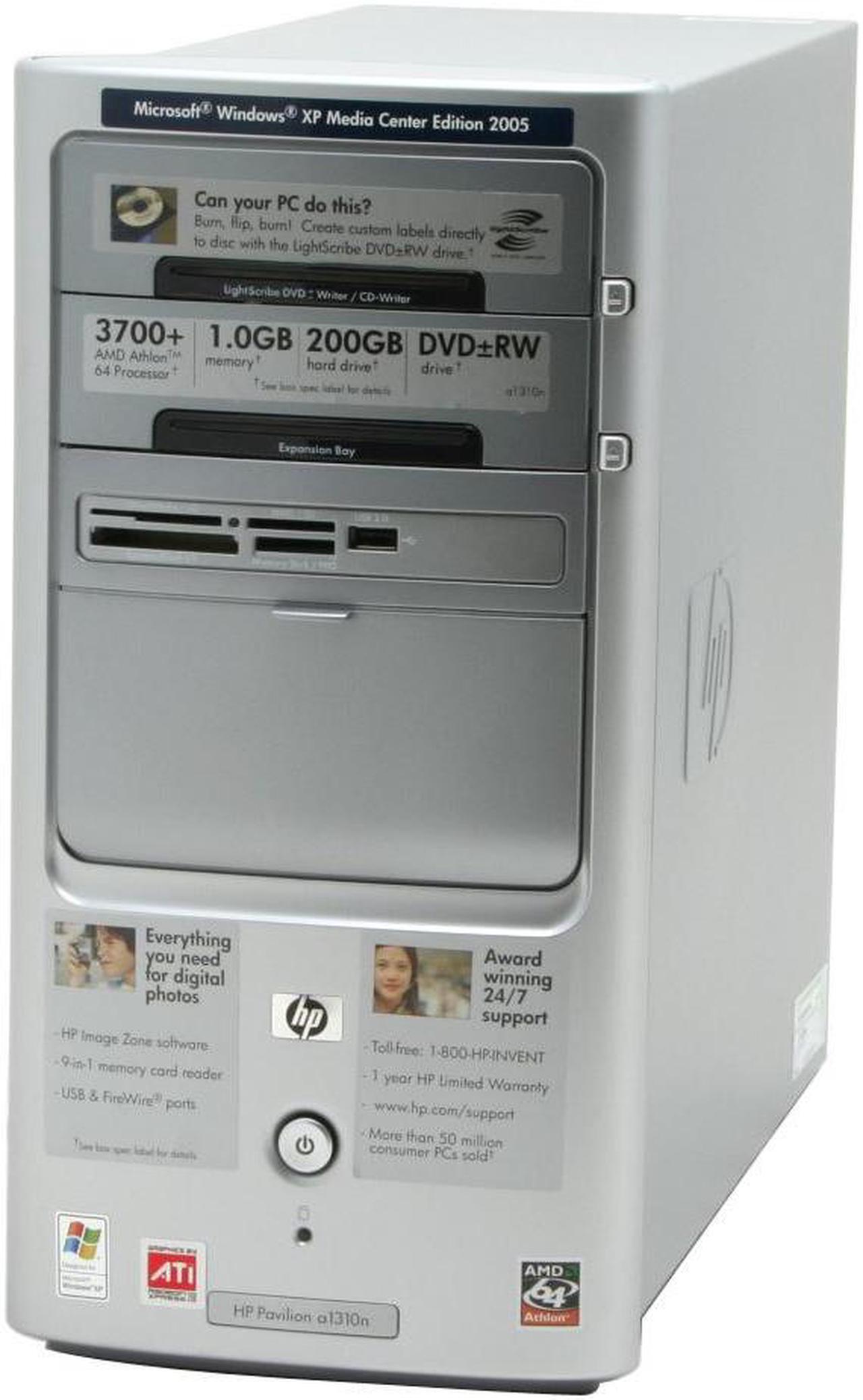Alt view image 3 of 16 - HP Desktop PC Pavilion a1310n (EL448AA) 3700+ 1GB DDR 200GB HDD ATI Radeon Integrated Graphics Windows XP Media Center