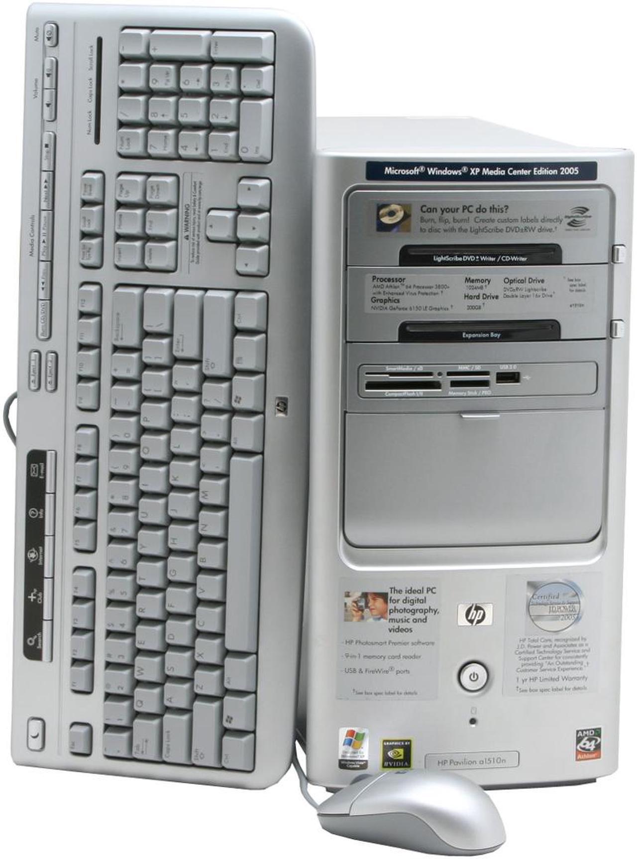Main image of HP Desktop PC Pavilion A1510N(EX265AA#ABA) 3800+ (2.00 GHz) 1GB DDR 200GB HDD NVIDIA GeForce 6150 Windows XP Media Center