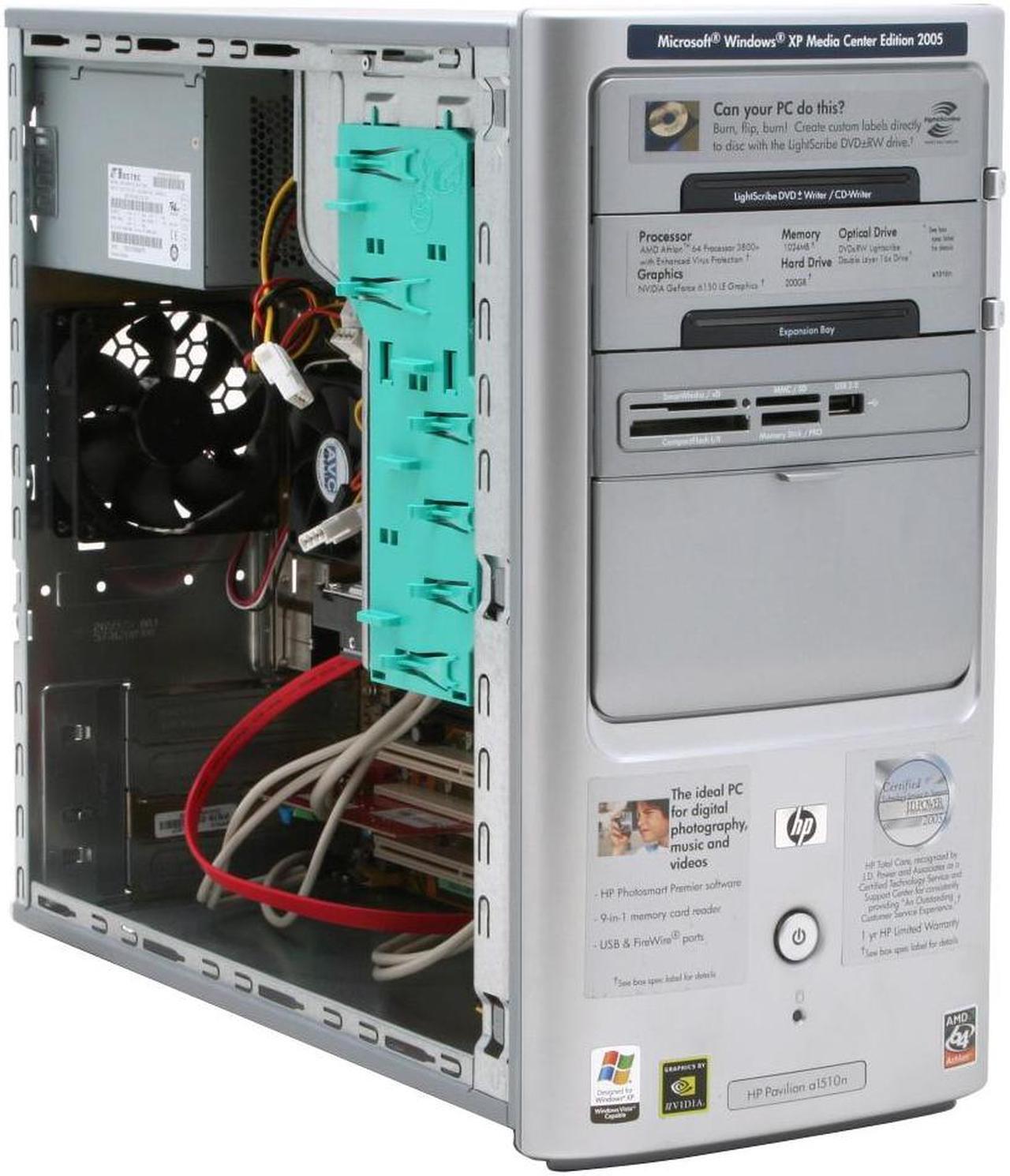 Alt view image 10 of 18 - HP Desktop PC Pavilion A1510N(EX265AA#ABA) 3800+ (2.00 GHz) 1GB DDR 200GB HDD NVIDIA GeForce 6150 Windows XP Media Center