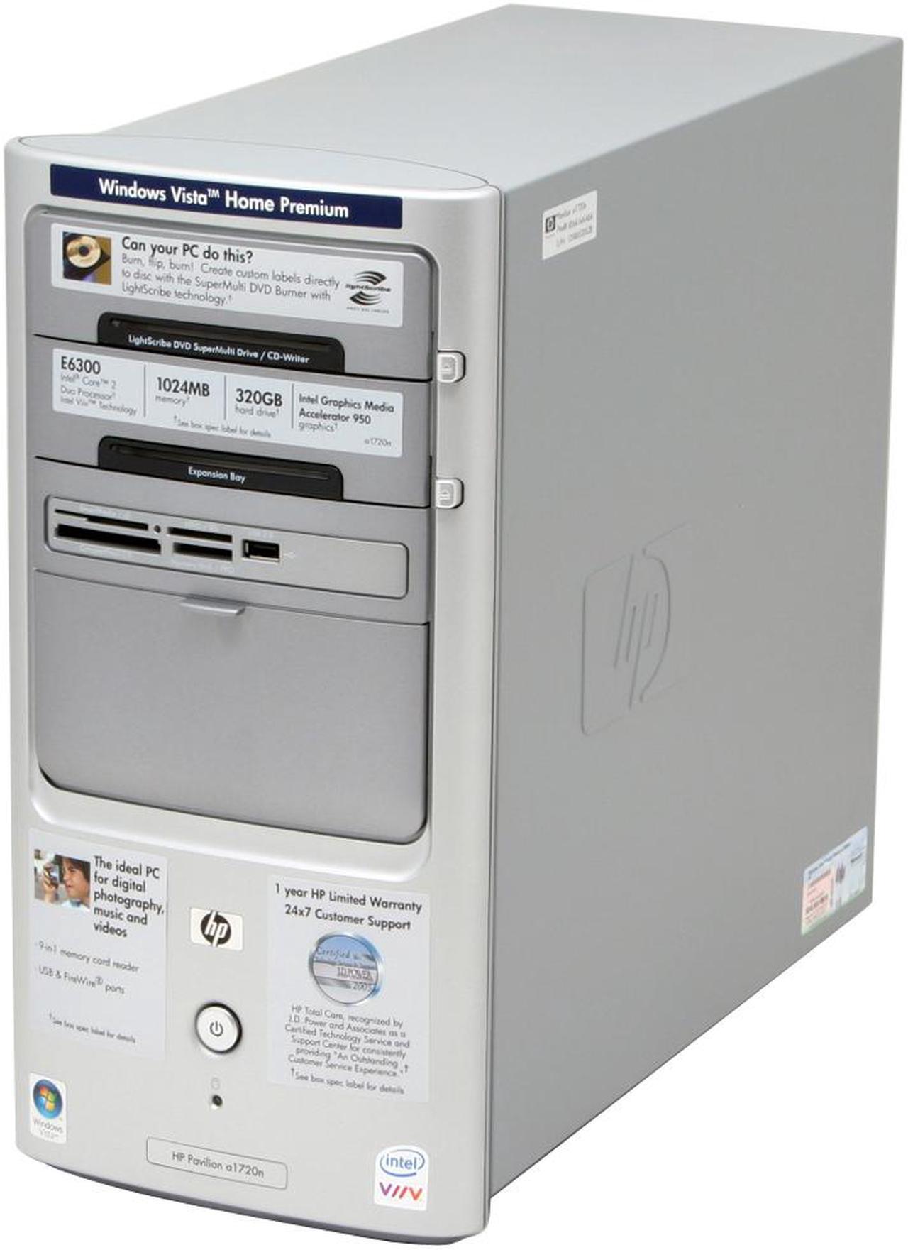 Alt view image 2 of 14 - HP Desktop PC Pavilion a1720n(RT641AA) Intel Core 2 Duo E6300 1GB DDR2 320GB HDD Intel GMA 950 Windows Vista Home Premium