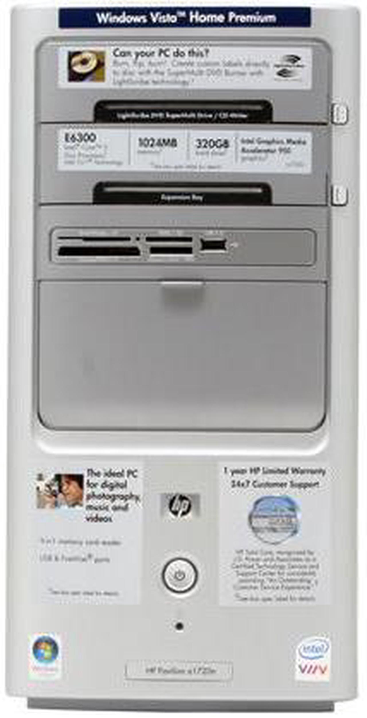 Alt view image 3 of 14 - HP Desktop PC Pavilion a1720n(RT641AA) Intel Core 2 Duo E6300 1GB DDR2 320GB HDD Intel GMA 950 Windows Vista Home Premium