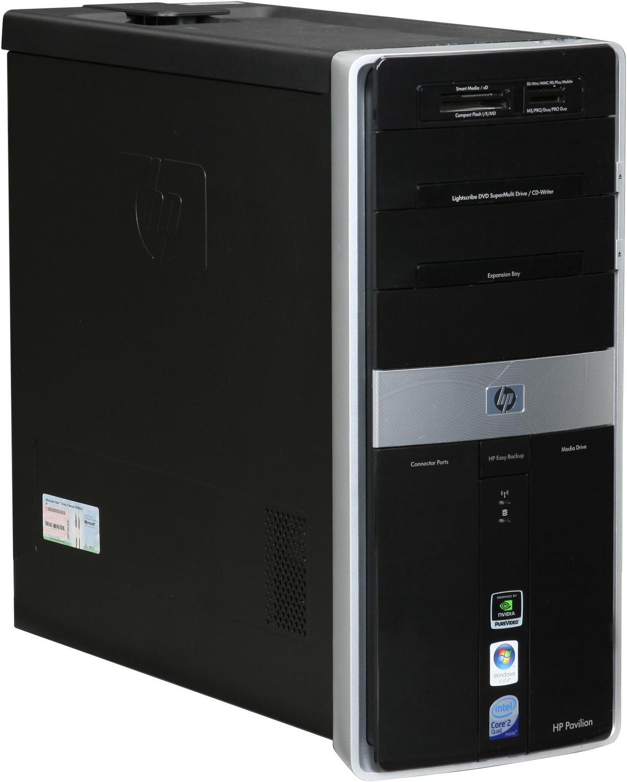 Alt view image 2 of 19 - HP Desktop PC Pavilion Elite M9340F(KQ497AAR) Intel Core 2 Quad Q6700 6GB DDR2 750GB HDD NVIDIA GeForce 9500 GS Windows Vista Home Premium 64-bit