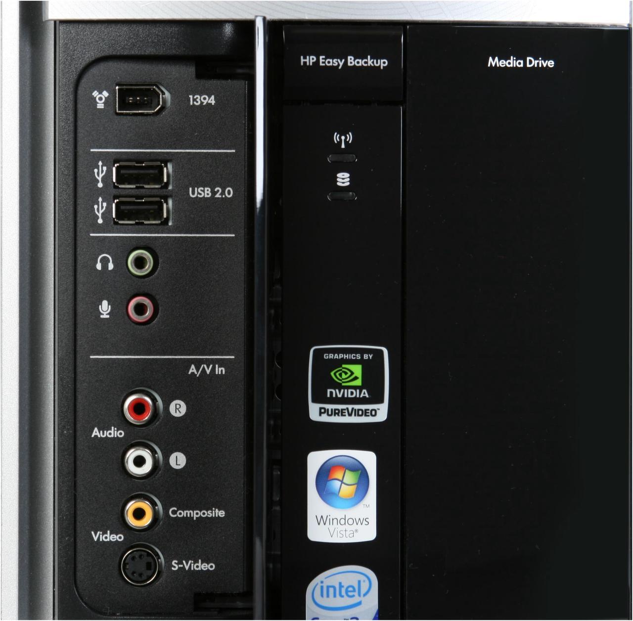 Alt view image 6 of 19 - HP Desktop PC Pavilion Elite M9340F(KQ497AAR) Intel Core 2 Quad Q6700 6GB DDR2 750GB HDD NVIDIA GeForce 9500 GS Windows Vista Home Premium 64-bit
