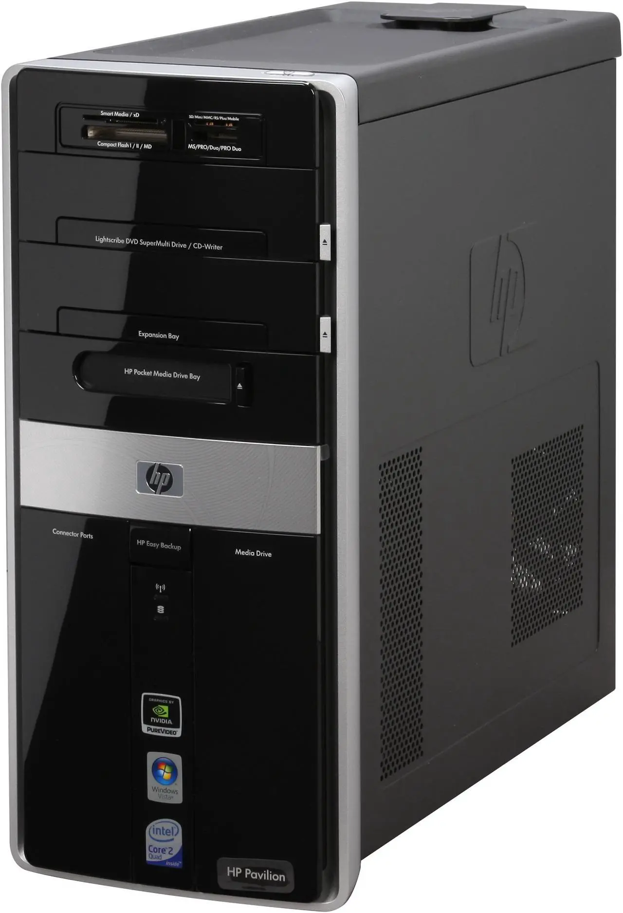 Alt view image 3 of 19 - HP Desktop PC Pavilion Elite M9510F(NC692AA) Intel Core 2 Quad Q8200 8GB DDR2 750GB HDD NVIDIA GeForce 9500 GS Windows Vista Home Premium 64-bit