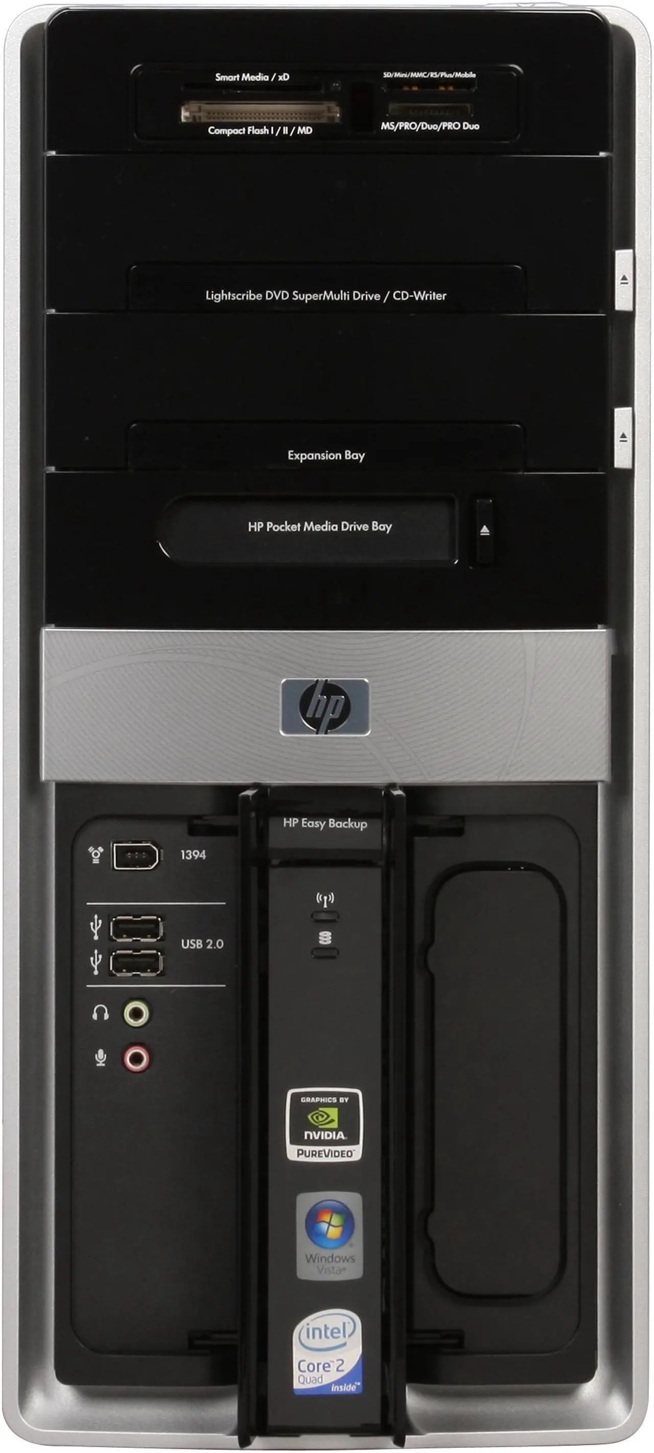 Alt view image 4 of 19 - HP Desktop PC Pavilion Elite M9510F(NC692AA) Intel Core 2 Quad Q8200 8GB DDR2 750GB HDD NVIDIA GeForce 9500 GS Windows Vista Home Premium 64-bit
