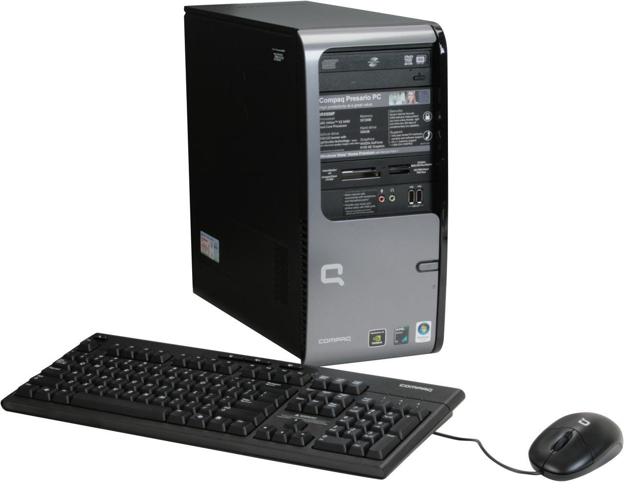 Main image of COMPAQ Desktop PC Presario SR5550F(KQ514AA) 5400+ 3GB DDR2 500GB HDD NVIDIA GeForce 6150 SE Windows Vista Home Premium
