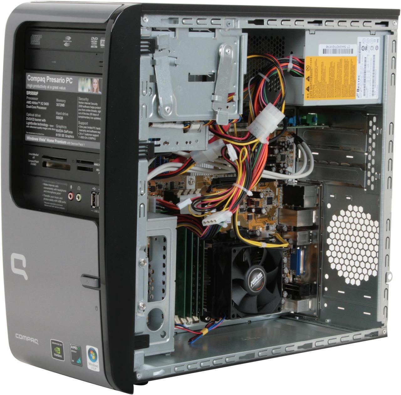 Alt view image 12 of 18 - COMPAQ Desktop PC Presario SR5550F(KQ514AA) 5400+ 3GB DDR2 500GB HDD NVIDIA GeForce 6150 SE Windows Vista Home Premium
