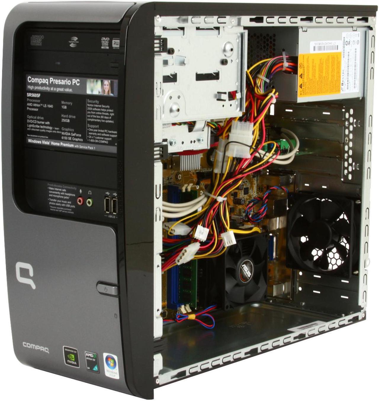 Alt view image 10 of 19 - COMPAQ Desktop PC Presario SR5605F(FK587AA) AMD Athlon 64 LE-1640 1GB DDR2 250GB HDD NVIDIA GeForce 6150 SE Windows Vista Home Premium