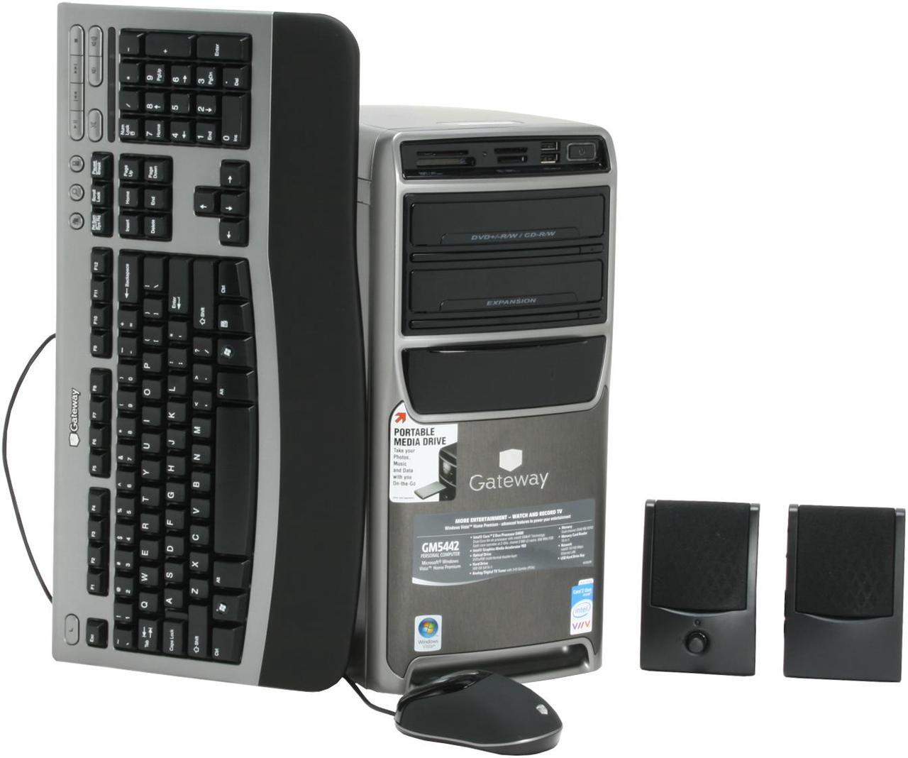 Main image of Gateway Desktop PC GM5442 Intel Core 2 Duo E4400 2GB DDR2 500GB HDD Intel GMA 950 Windows Vista Home Premium